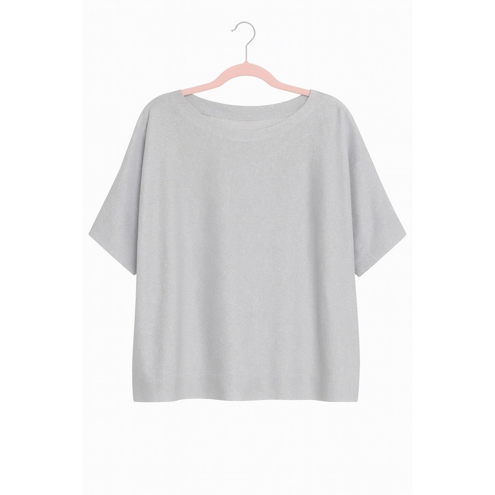 Talbots Dolman Sleeve Sweater with Bow Neck – Size XL – Metallic Sparkle